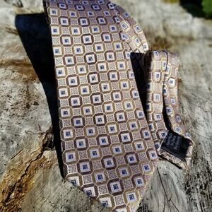 Pronto Uomo Platinum Men's 100% Silk Tie Stunning! Excellent!
